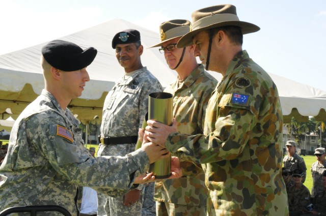 Australian general presented artillery rounds