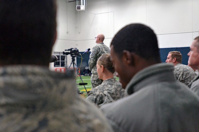 'Broncos Huddle' Soldiers, Airmen attend show