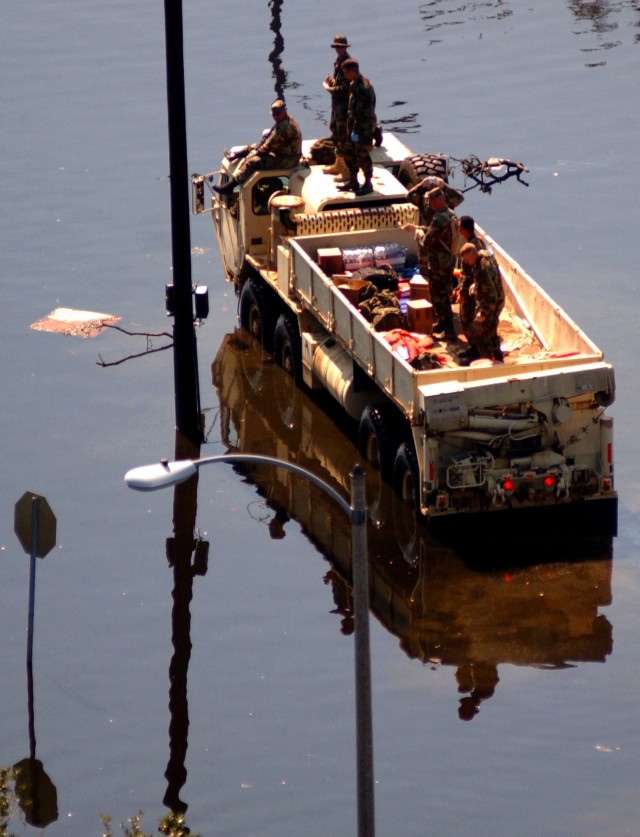 National Guard watches the streets
