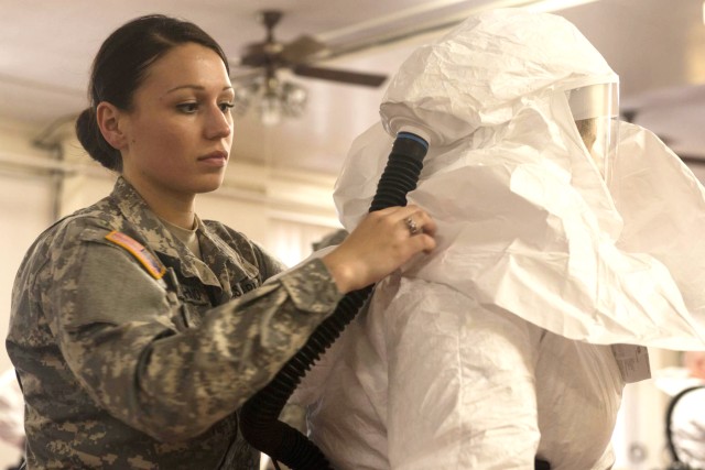 Service members, civilians train to defend against infectious diseases