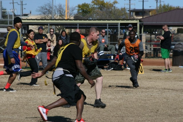 First Team Soldiers battle over pigskin, eat turkey