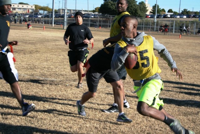 First Team Soldiers battle over pigskin, eat turkey