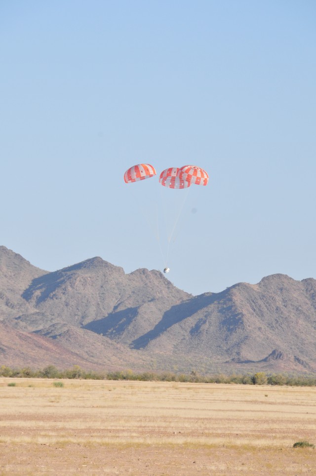 Orion capsule to take first flight with YPG-tested parachutes