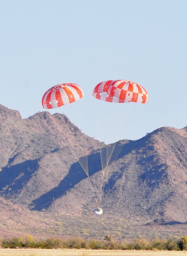 Orion capsule to take first flight with YPG-tested parachutes