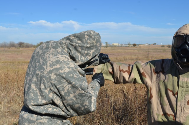Soldiers Conduct MOPP Gear Exchange