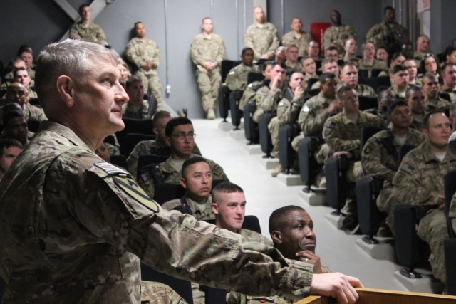 Chandler addresses Soldiers' drawdown concerns in final visit to Afghanistan as SMA