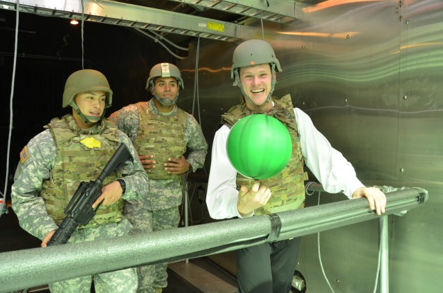 Celtics' mascot 'charms' Natick Soldier Systems Center