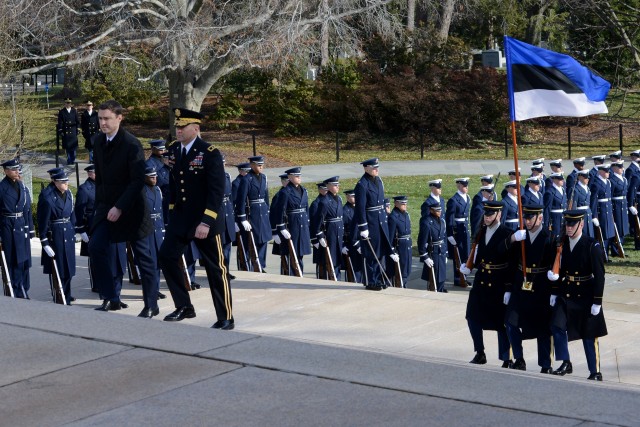 Estonian Prime Minister honors America's fallen