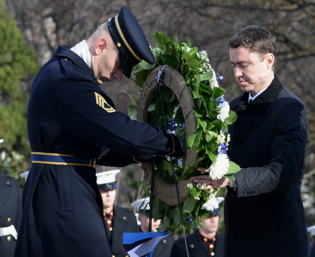 Estonian Prime Minister honors America's fallen