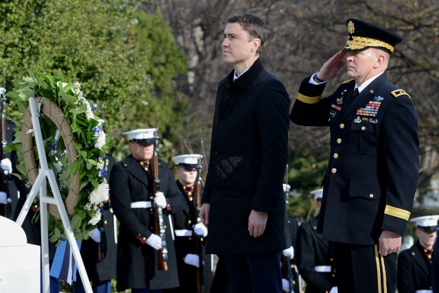 Estonian Prime Minister honors America's fallen