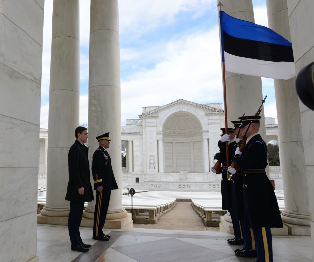 Estonian Prime Minister honors America's fallen