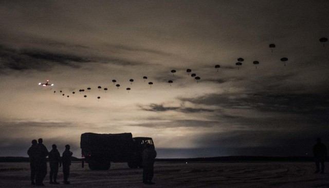 Airborne drop at night