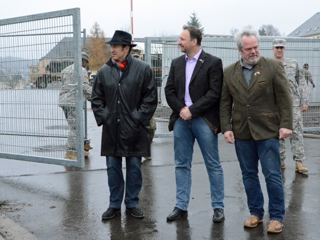 City Mayor and deputies wait outside the CMA