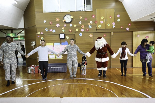 Santa Visits Special Needs Children in Okinawa