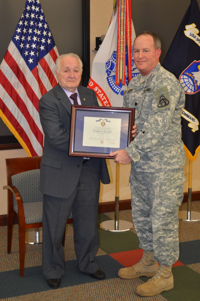 Soldier receives Purple Heart after waiting 60 years