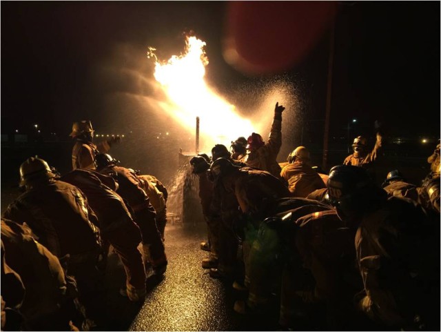 Night firefighting training