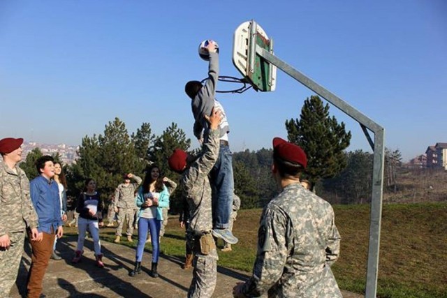 Soldiers celebrate Christmas at a Kosovo orphanage