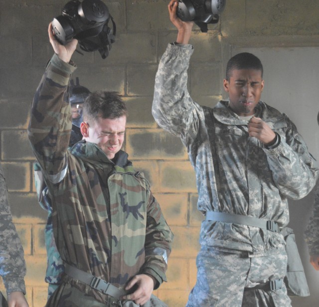 Soldiers train for chemical environment
