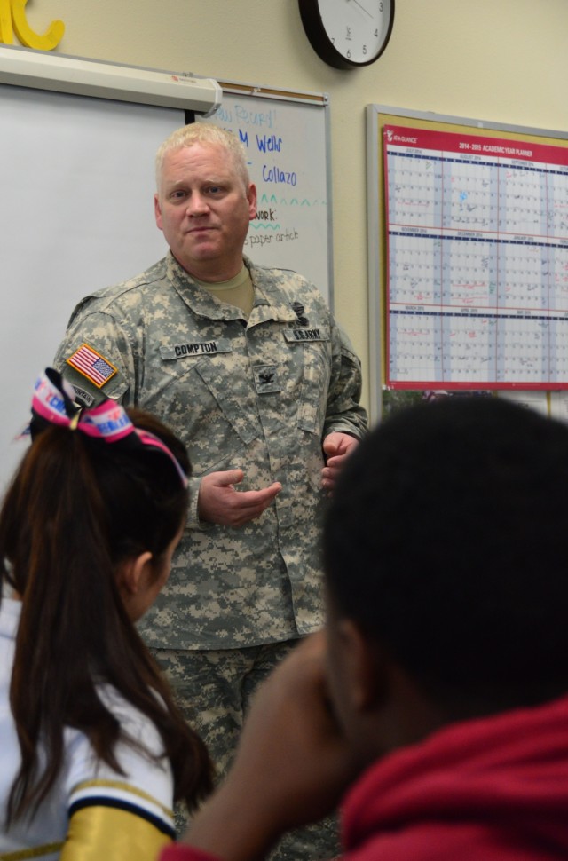 Col. Compton visit with Tombstone High School JROTC Cadets