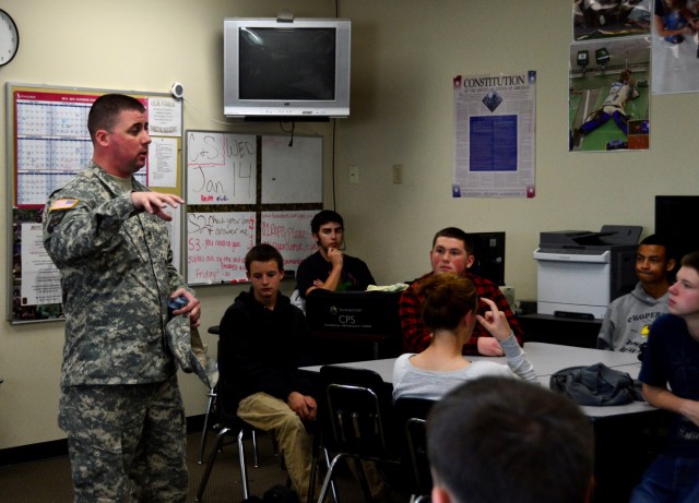 Col. Compton visit with Tombstone High School JROTC Cadets