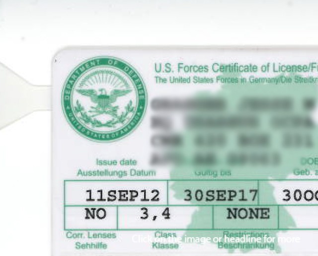 U.S. Forces Certificate of License