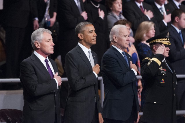 Secretary of Defense Chuck Hagel Armed Forces farewell, hosted by President Barack Obama