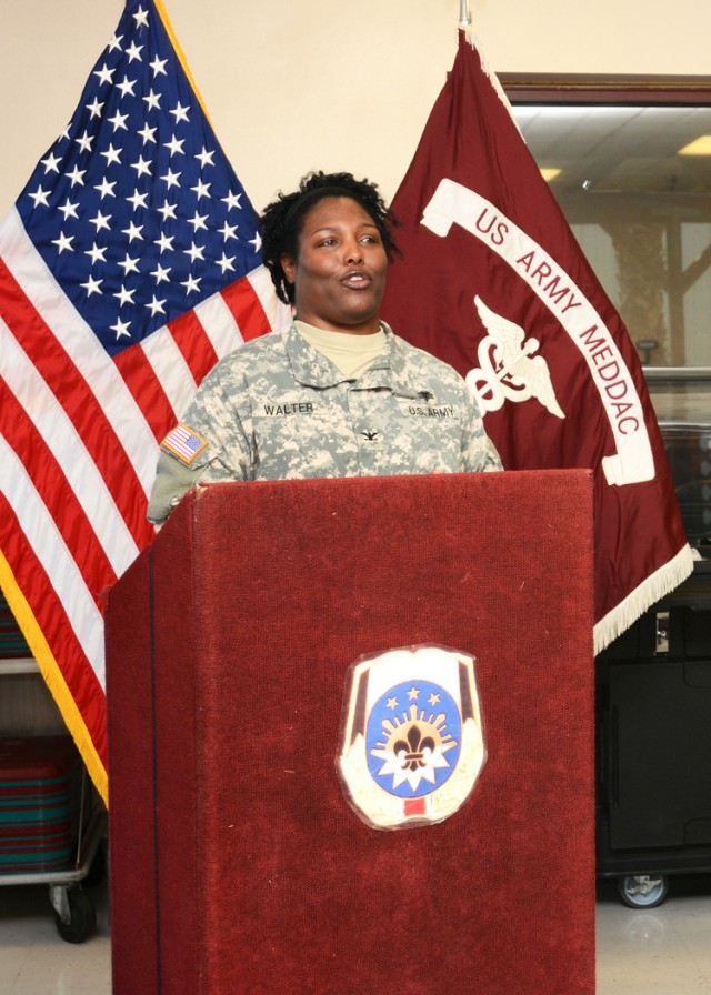 Deputy commander of Nursing Services with United States Army Medical Department Activity, Col. Cathy Walter