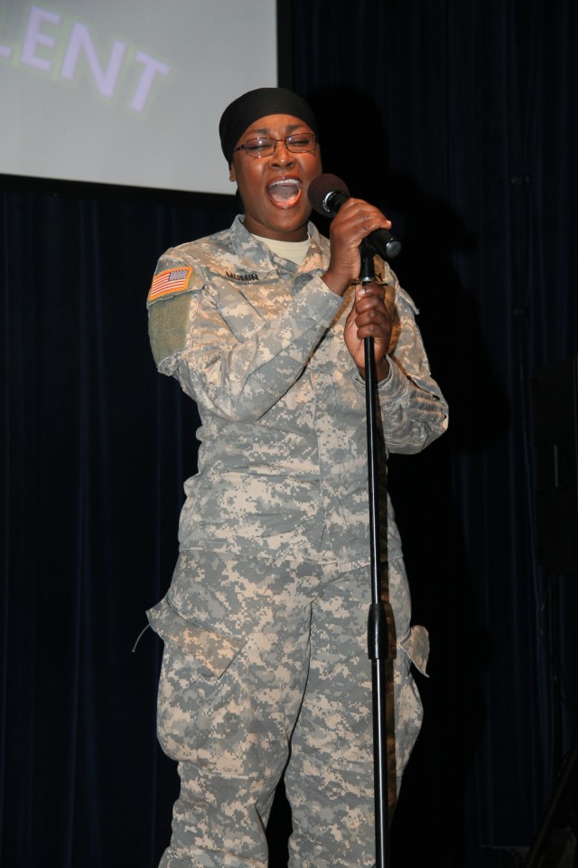 TAMC Officer performs during talent show