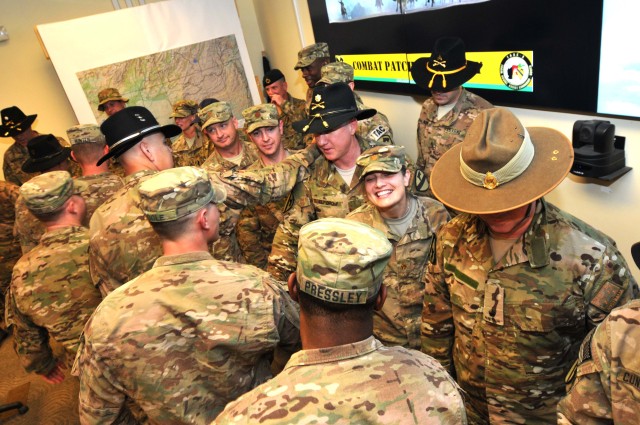 Train, Advise, Assist Command - South troops receive combat patch in historic tradition