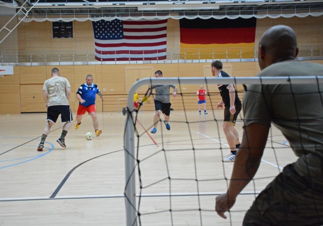 US, German Soldiers Practice for Futsal Tournament