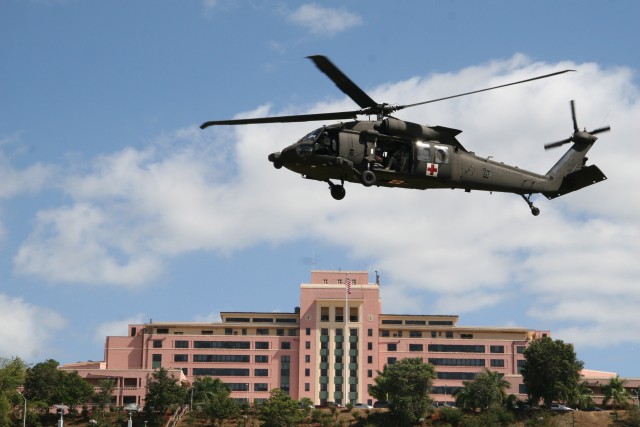 Aircraft flies over TAMC
