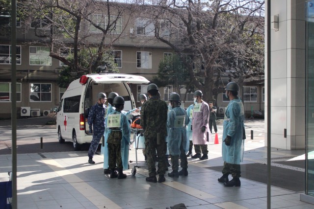 JGSDF MASCAL responders prepare to receive patients