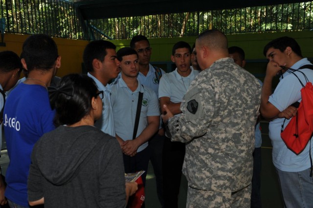 Gen. Burgos shares his personal story with local students
