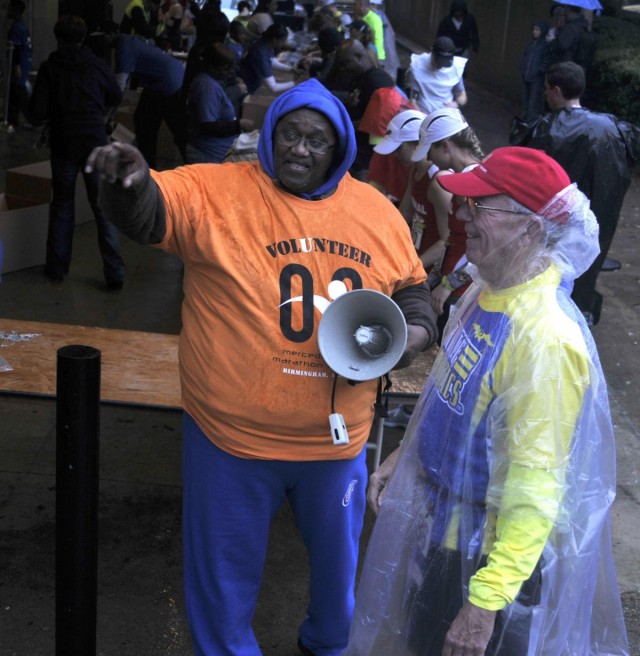 Marathon volunteer