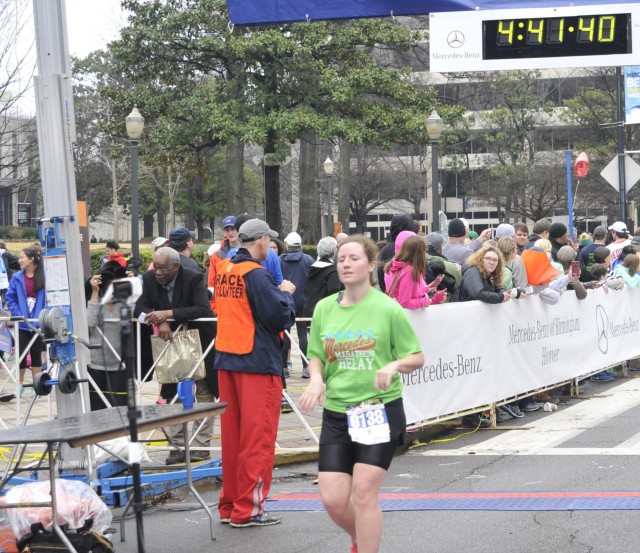 1st Lt. Nielsen crosses the finish line