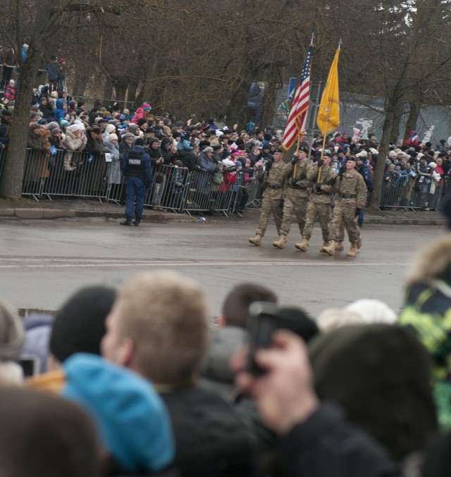 Iron Troop, 3rd Squadron, 2nd Cavalry Regiment represents the US Army in the Estonian Independence Day parade