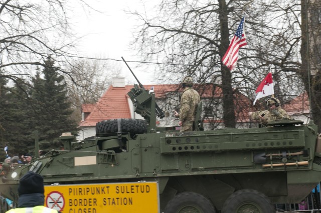 Iron Troop, 3rd Squadron, 2nd Cavalry Regiment represents the US Army in the Estonian Independence Day parade