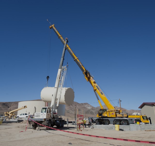 Fort Irwin's new water treatment plant under construction
