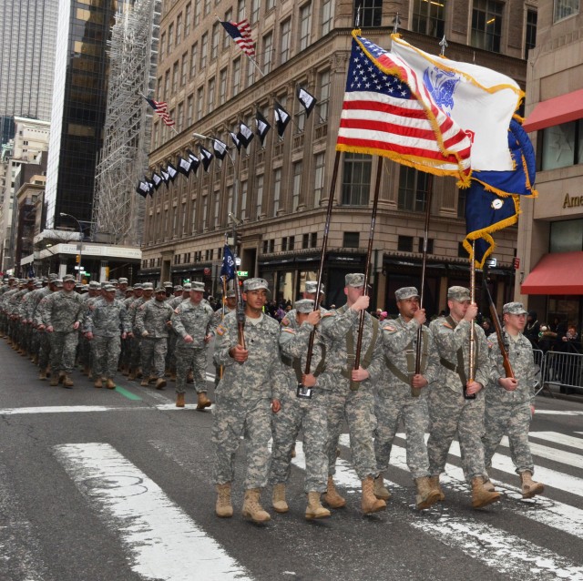 1st Battalion 69th Infantry Leads St. Patrick's Day Parade 