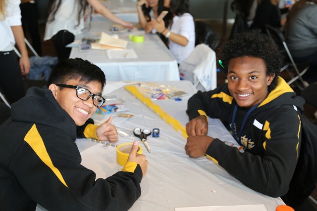 Englewood Students working on ramp project.