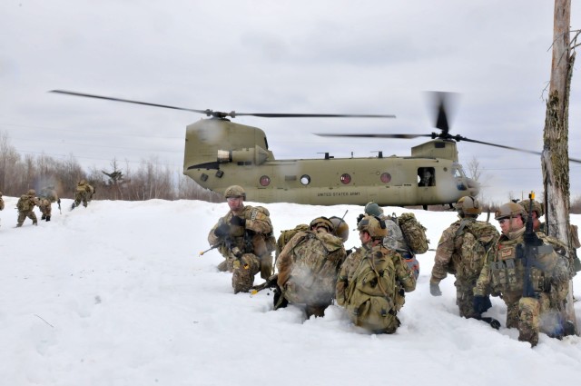New York Army and Air National Guard conduct air assault training at Fort Drum