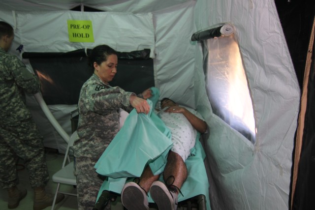 121st Combat Support Hospital Conducts Live Surgery in the field