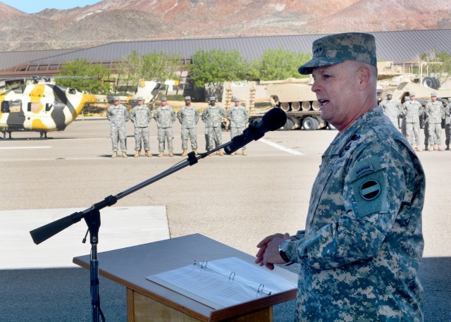 Lt. Gen. Patrick Donahue II, deputy commanding general of United States Army Forces Command, speaks