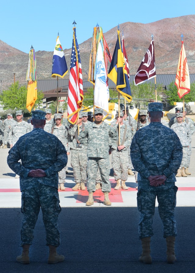 Generals Martin stand in front of NTC Chief of Staff Col. Richard Wilson