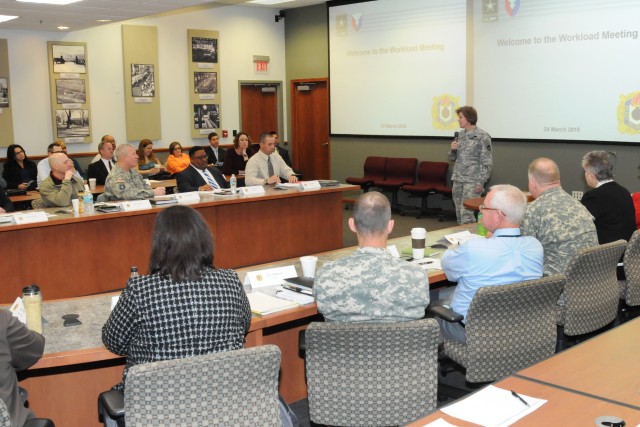 Joint Munitions Command staff meet to discuss ammo workload requirements