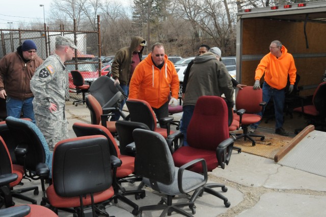 Joint Munitions Command donates excess chairs to other agencies
