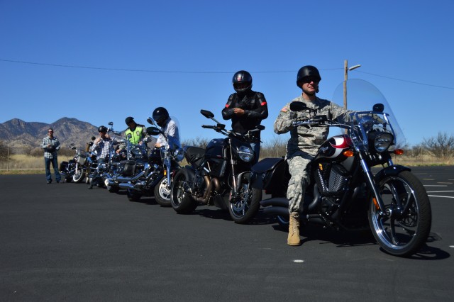 Soldiers, civilians of the Army Electronic Proving Ground learn motorcycle safety