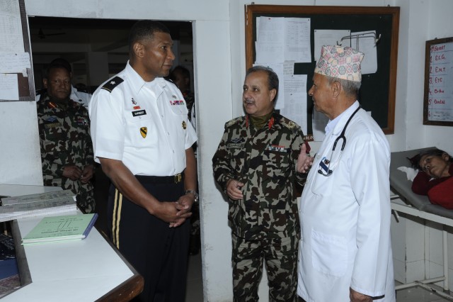 Brig. Gen. Sargent tours the Nepalese Army Institute of Health Sciences Medical School