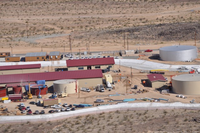 Fort Irwin's new single-pipe water supply system now under construction