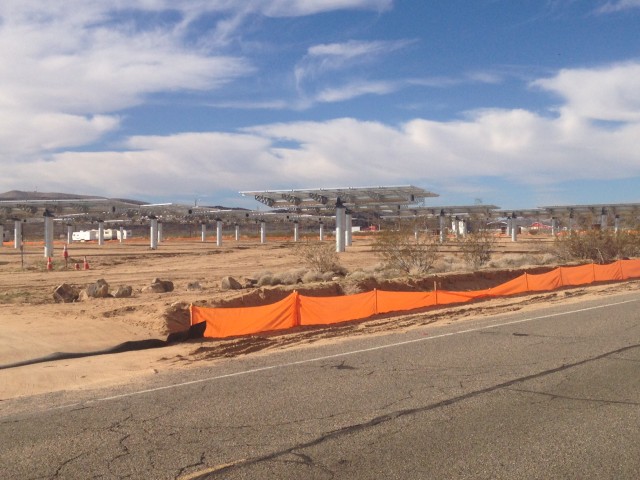 Solar photo voltaic farm under construction on Goldstone Road